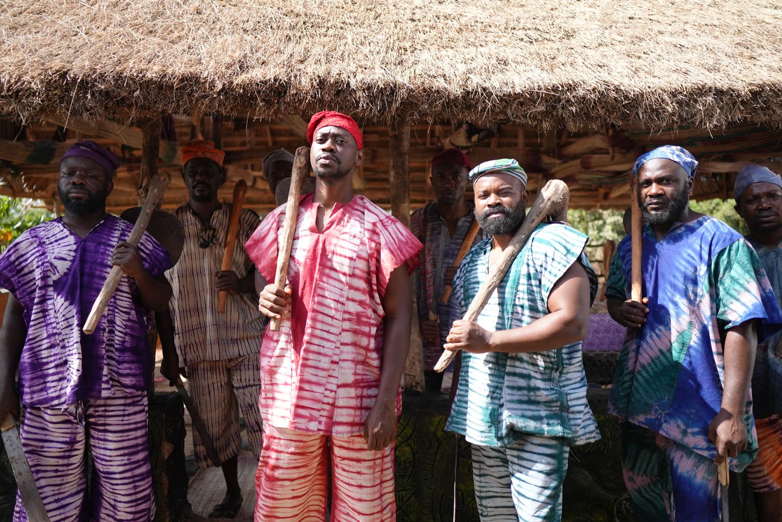 (L-R) Ibrahim” Itele” Yekini, Ola Rotimi, Lateef Adedimeji, Gabriel Afolayan and Jide Awobona star in Lisabi The Uprising (Credit Netflix) (2)